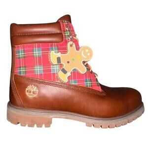 New TIMBERLAND Premium brown full grain Christmas Boots “GINGERBREAD MAN”